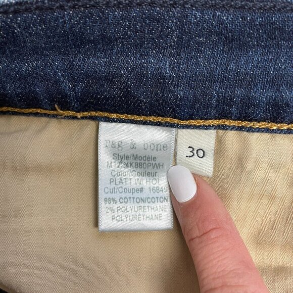 RAG & BONE JEANS STANDARD ISSUE FIT 1 EXTRA SLIM MENS 30 SELVEDGE MADE IN USA - Picture 8 of 15